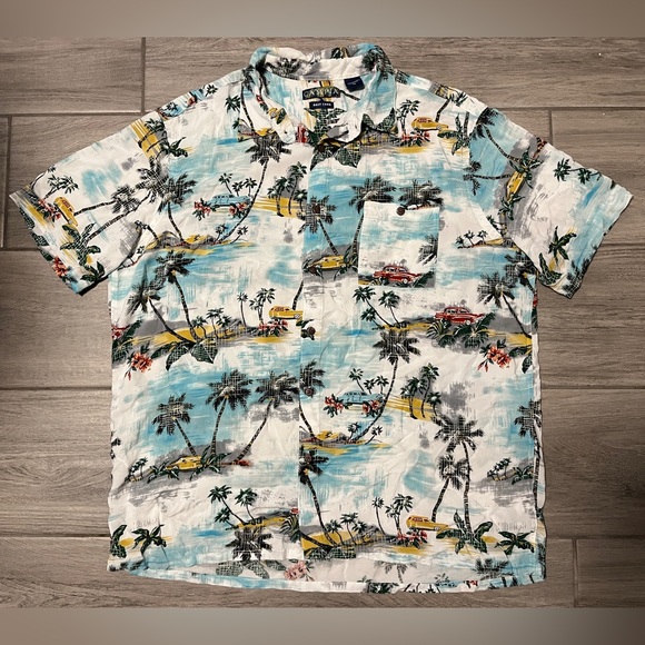 campia Other - Campia Men’s Extra Large Hawaiian Beach Print Button Up Short Sleeve Shirt